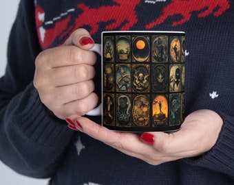 Dark Mystique Skeleton Tarot Card Mug - Gothic
