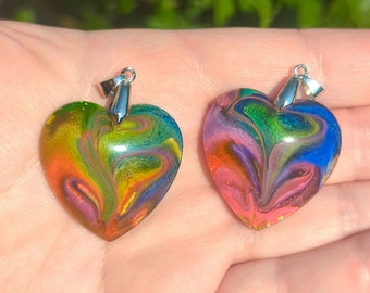 Resin Necklaces - Jewelry Pendants - Swirl Colors - Multiple styles- Unique Gift for Her - Ideal Bestie Present