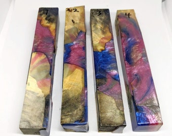 SOLD OUT Hybrid Pen Blank - Buckeye Burl - Blue Pink Cream