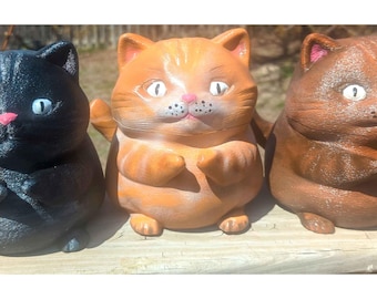Katzenliebhaber Geschenk - Entzückender Katzen Schreibtisch Organizer, Telefon Halter & Stifthalter - 3D Gedruckt Handbemalt
