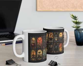 Dark Mystique Skeleton Tarot Card Mug - Gothic
