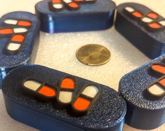 Niedliche Pillenbox für Geldbörse - Reisepillenbox oder Pillendose - Medikamente Box - 3D Gedruckt