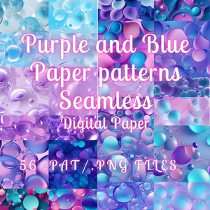 Bubbles Digital Paper Pack - Scrapbook Paper,  Seamless Pattern PNG, Junk Journal, Paper Patterns