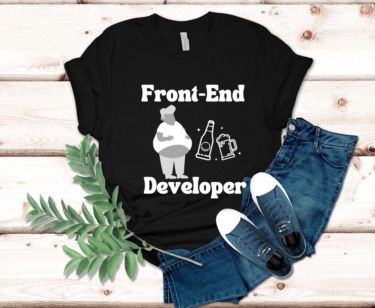 Camiseta divertida del programador - Camiseta del desarrollador front-end - Regalo nerd o regalo geek - Camiseta gráfica de manga corta de Jersey