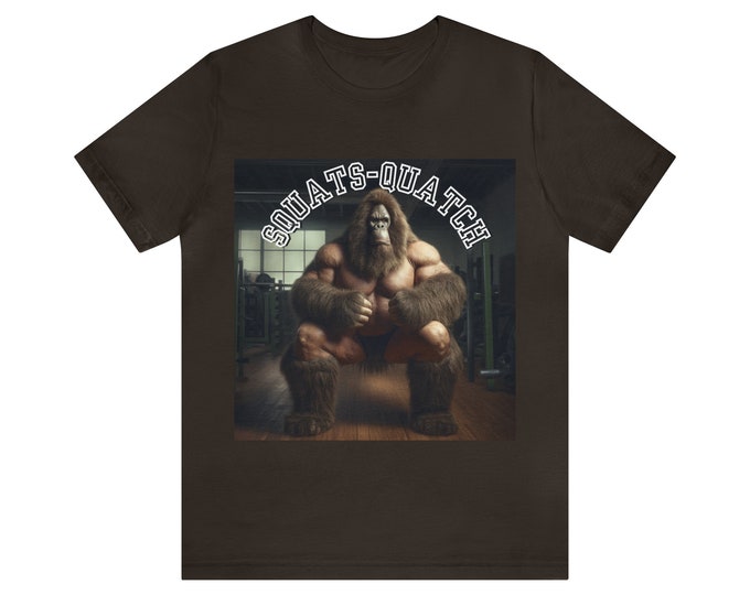 Bigfoot Shirts - Bigfoot Tshirt - Bigfoot Squats Workout Tee - Fitness Sasquatch Gym T-Shirt, Mythical Beast,  Active Wear, Graphic Tee
