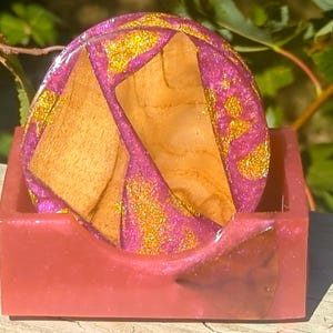 Resin Coaster Set - Wood Coasters - Resin and Wooden Coasters