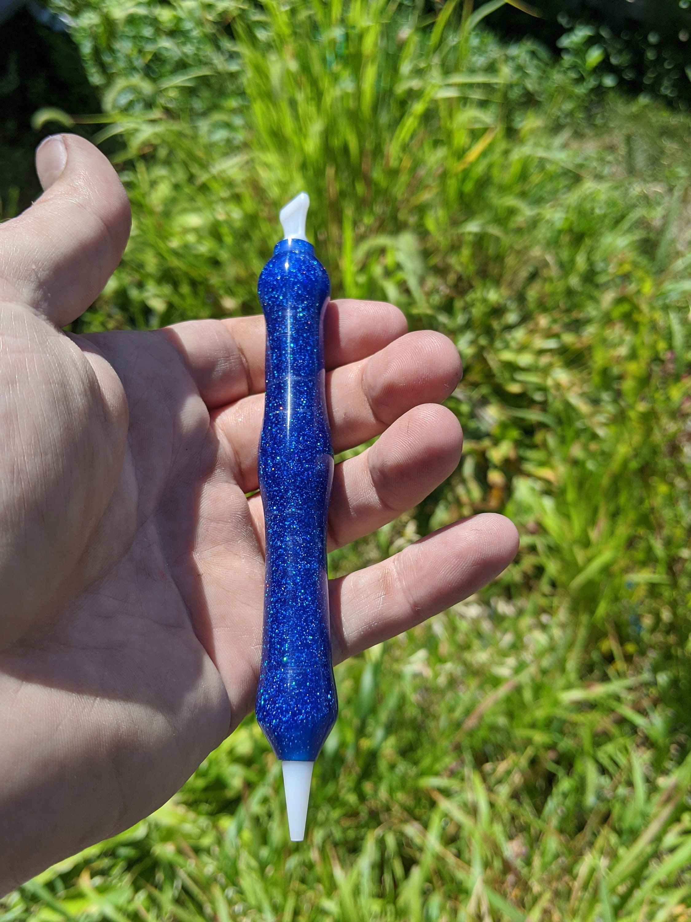 Diamond Painting Pen Handmade Blue Holographic Glitter