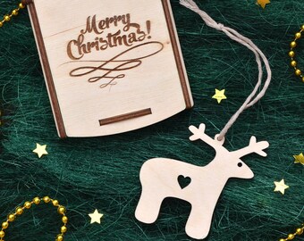 WOODEN CHRISTMAS TREE Ornaments // Wood Christmas Decorations - Wooden Christmas Ornaments Handmade - Wood Ornament - Christmas Gift
