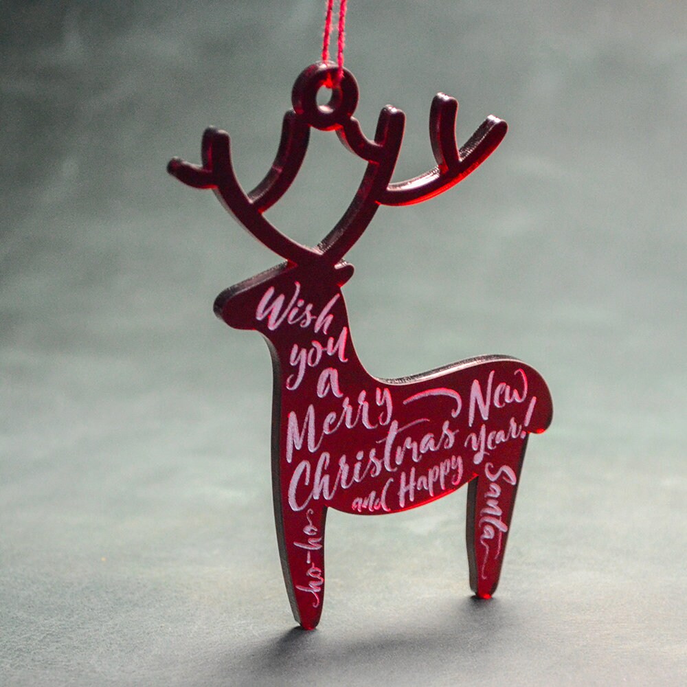CHRISTMAS ORNAMENT ACRYLIC // Christmas Home Decoration Red Etsy