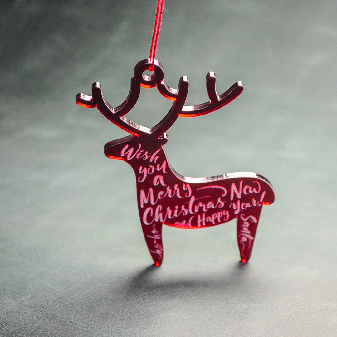 CHRISTMAS ORNAMENT ACRYLIC // Christmas Home Decoration Red Acrylic