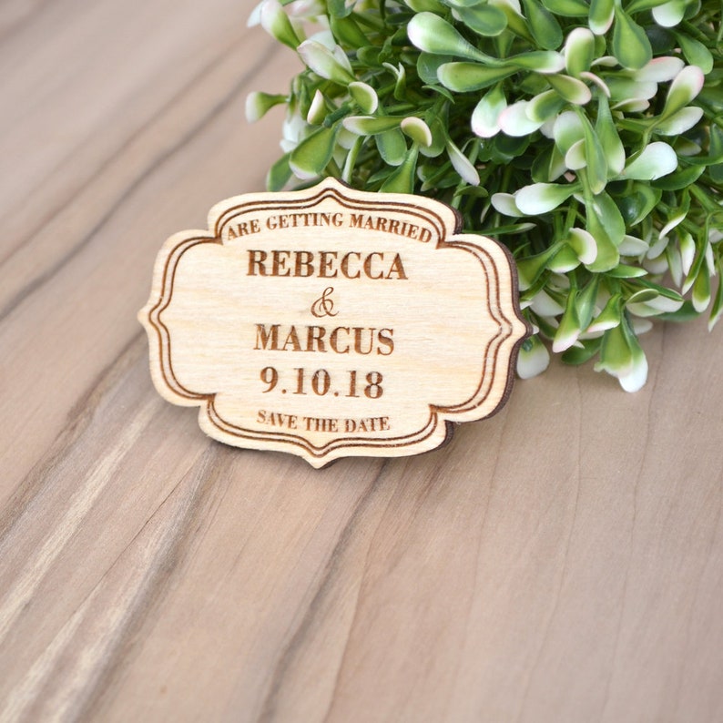 Rustic Wedding Magnets SAVE the DATE MAGNETS for Wedding Wood Save the Date Magnets Laser Engraved Wood Wooden Fridge Magnet