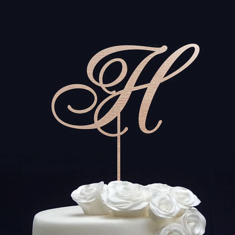 Custom wedding cake topper letter personalized monogram Etsy