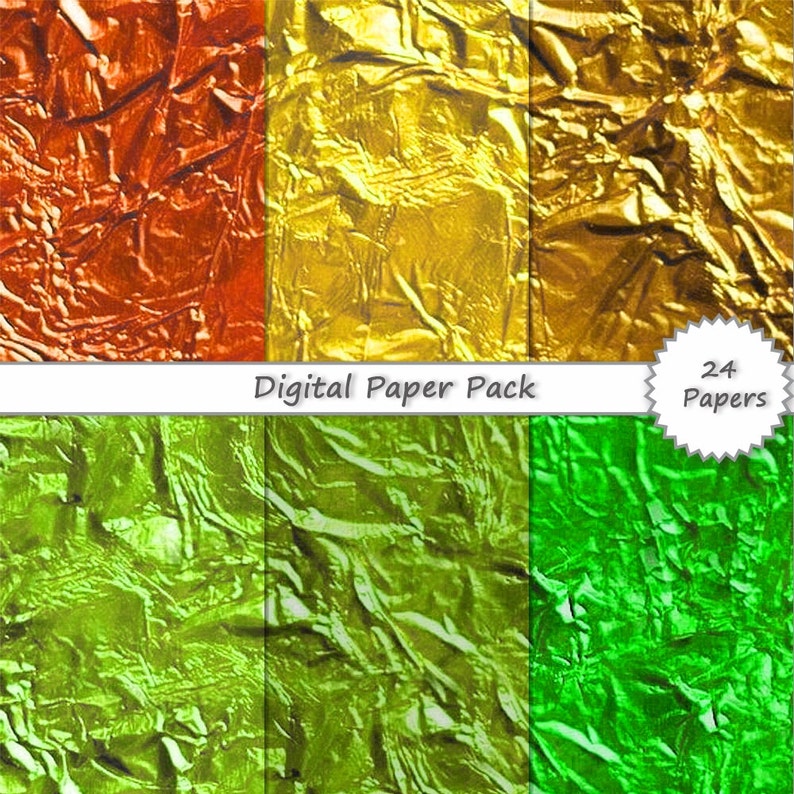 Rainbow Digital PAPER PACK // glitter foil digital scrapbook Etsy
