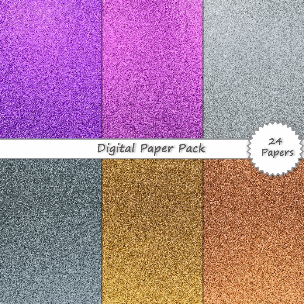 Metallic Digital PAPER PACK // glitter digital scrapbook paper Etsy