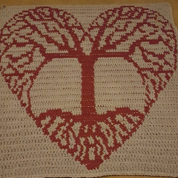 Heart Shaped Tree of Life Pattern; Crochet Pattern; Tree of Life Pattern; Heart Pattern; Heart Crochet
