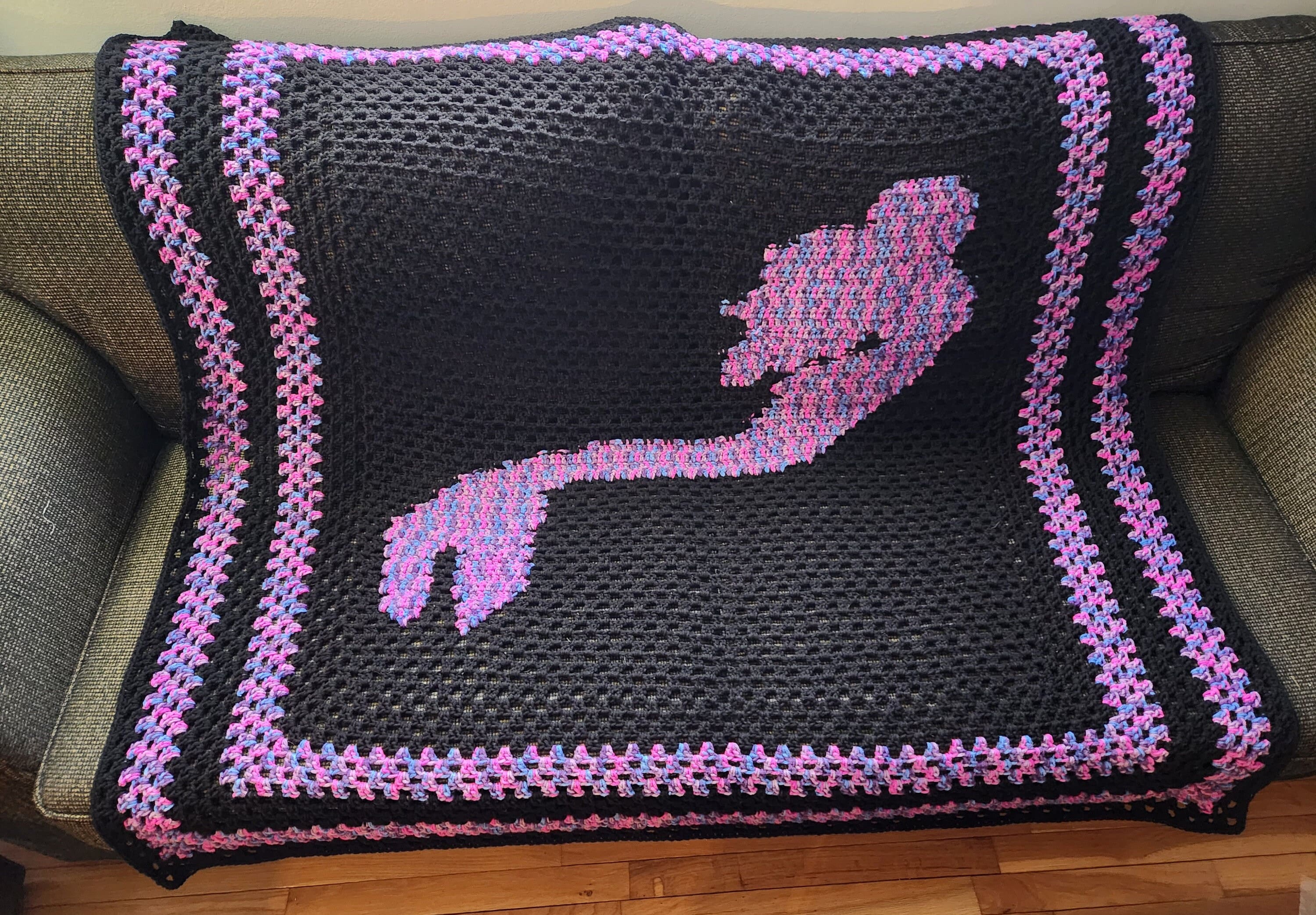 Mermaid Crochet Blanket Pattern: Black