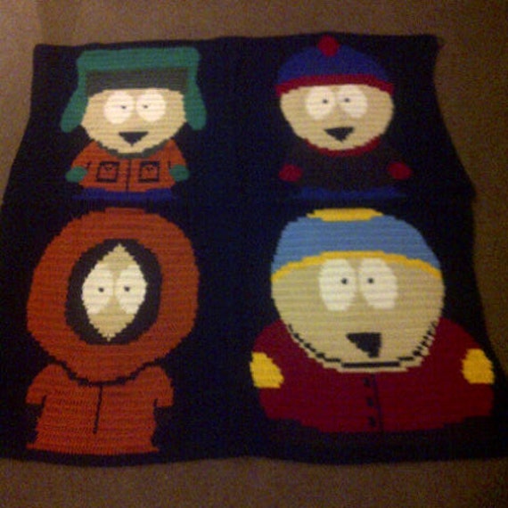 South Park Blanket Crochet Pattern South Park Gifts Crochet Etsy