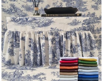 Custom Linen Ottoman, Bench, Footstool or table Slipcover: Made-to-Measure, Piped Border