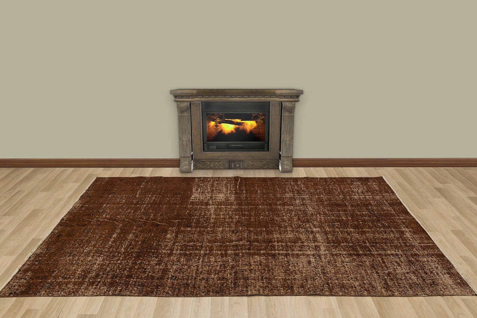 Brown Living Room Rugs 5.15 x 9.02 ft Overdyed Rug Boho Etsy