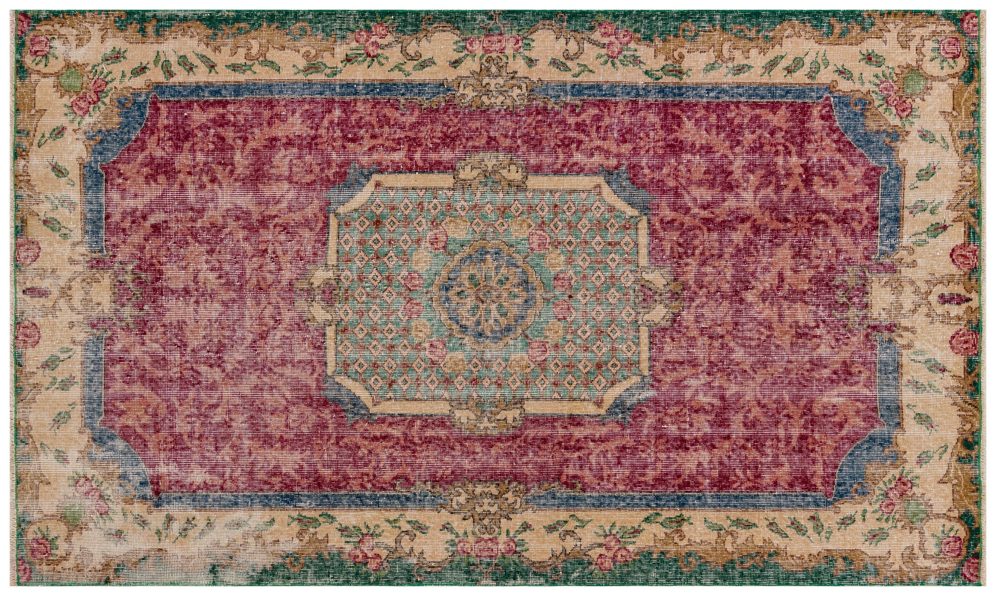 Red Distressed Rug 4.72 x 7.93 ft Living Room Rug Etsy