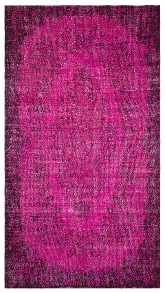 Pink Overdyed Rug 5'44 x 9'71 Home Decor Etsy