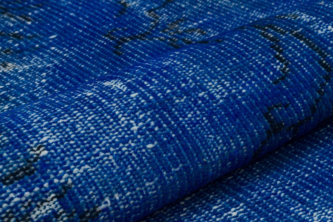 Navy Blue Rug 5.21 x 8.75 ft Overdyed Rug Turkish Rug Home Etsy