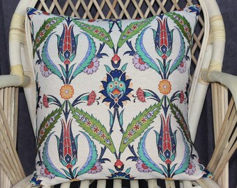 17x17 Tapestry Pillow Cases, Ottoman Pillow, Turkish Pillows, Gobelin Pillow, Living Room Pillow, Boho Home Decor, Oriental Pillow Cover