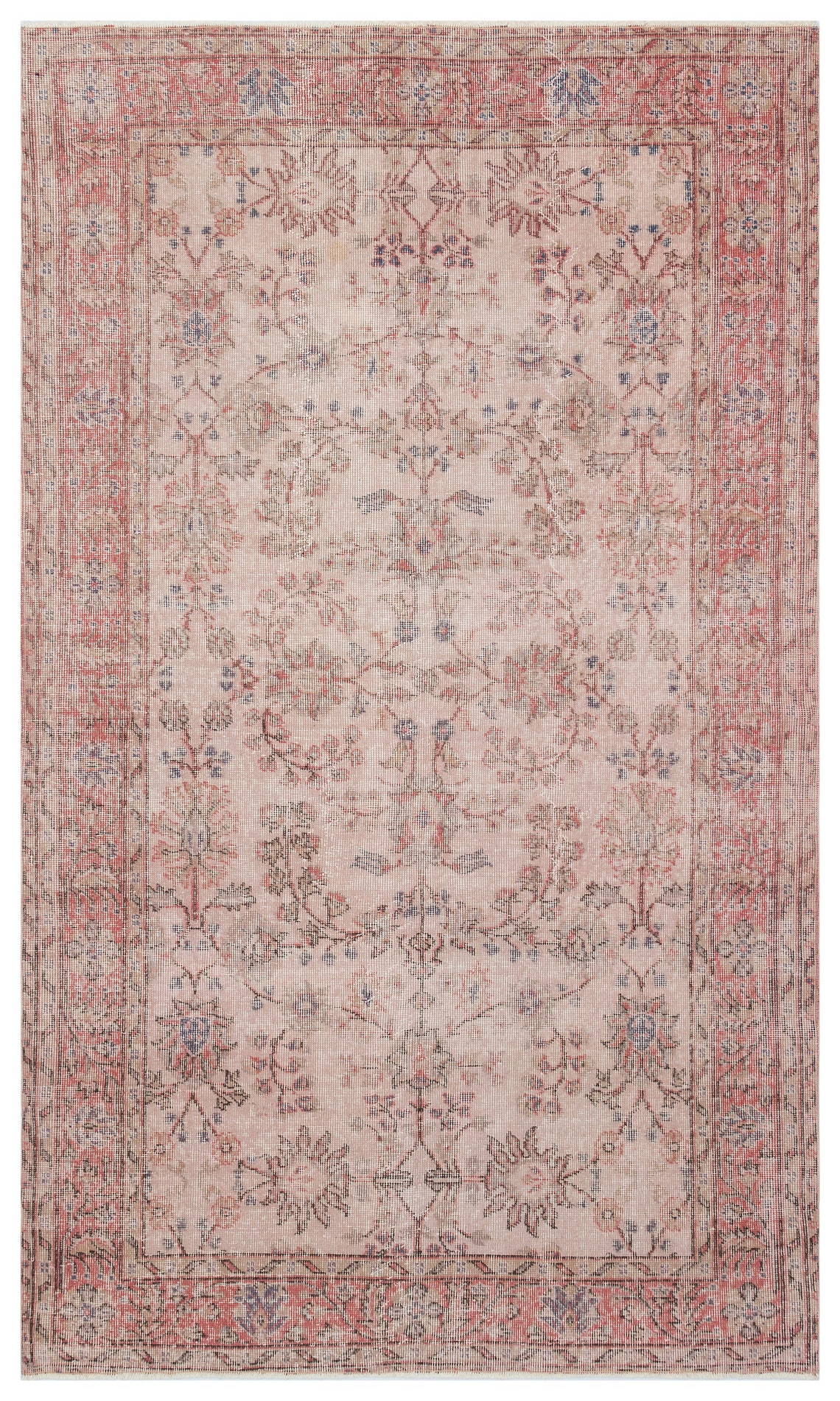 Pink Distress Rug 4.95 x 8.36 ft Turkish Rug Vintage Rug Etsy