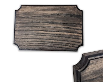 2:3 Ratio blank oak wood plaque (Rustic Black Stain) , With Key hole slots, Inset corners, Multiple Sizes