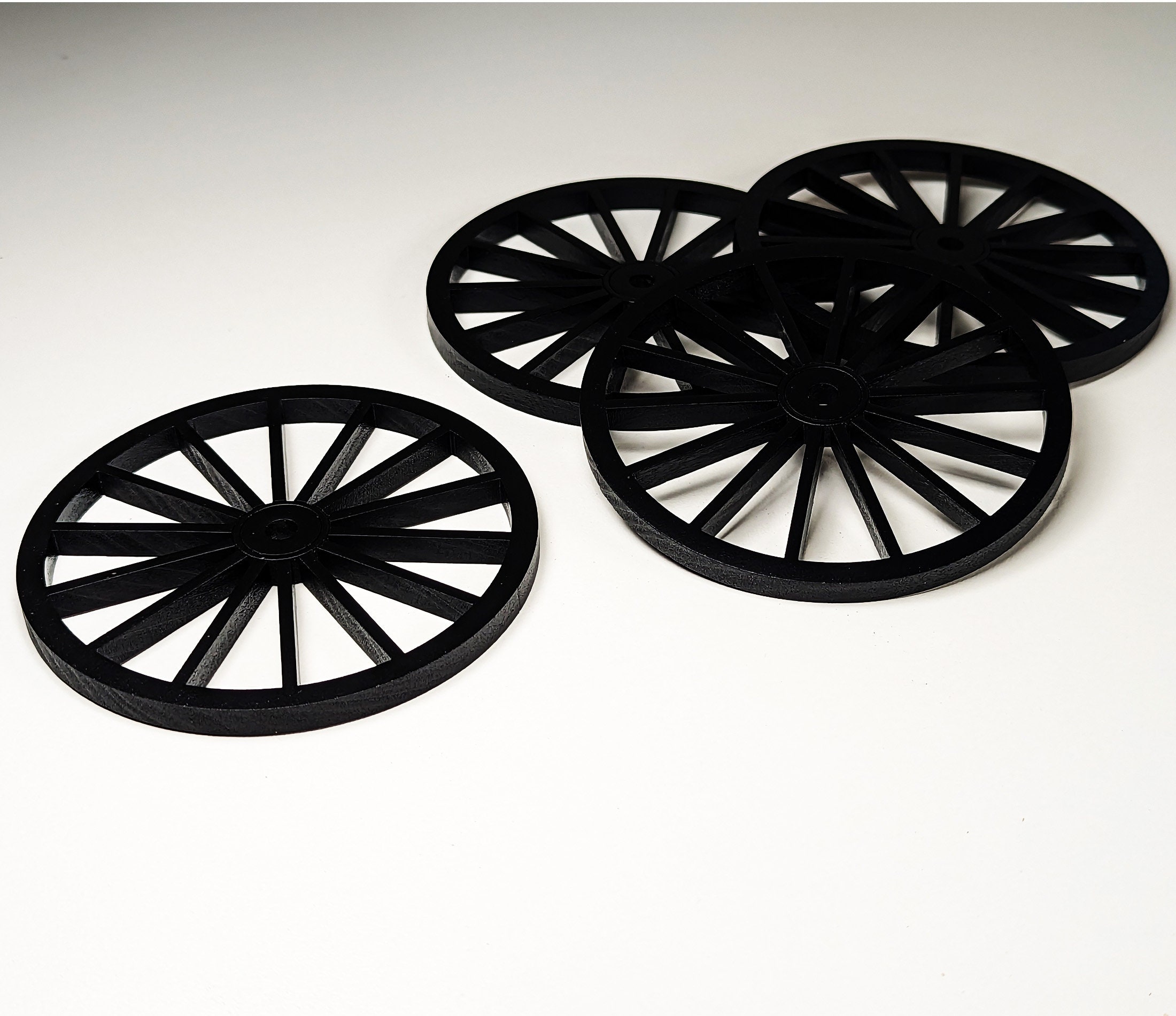 Black 4.5 Inch OD, 1/4 in Center Hole, 1/4 Inch Thick, 14 Spoke Wooden ...