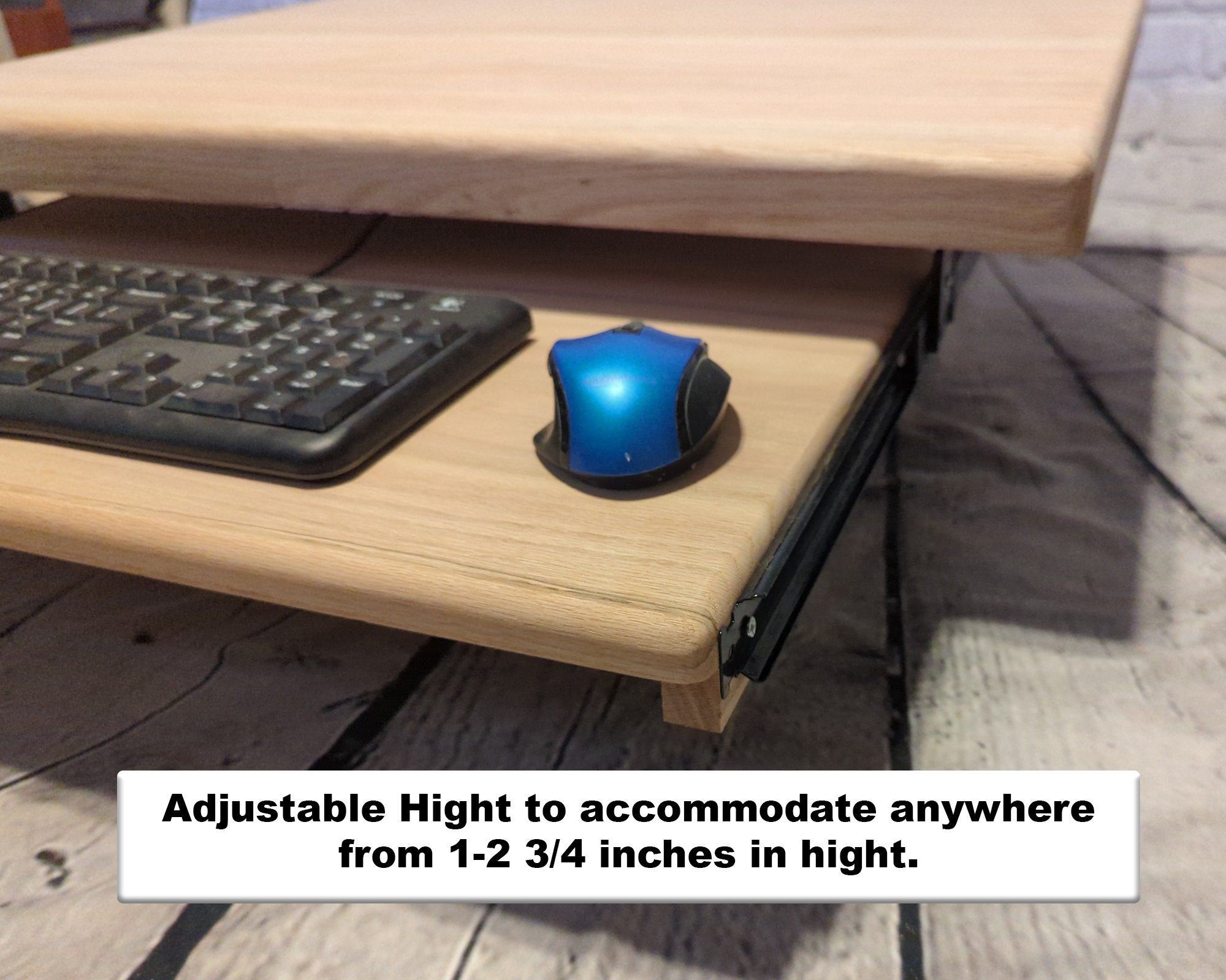 Oak Keyboard Tray 11 Inch Deep Wooden Keyboard Tray Etsy