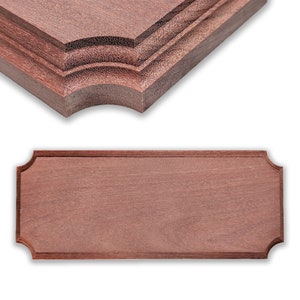 Custom-Sized Genuine Mahogany Plaque – Unfinished, Handcrafted with Classical 3/8 Inch Edging & Radiused Corners – Easy Mounting