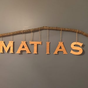 7.25 inch hanging Oak Wood letters