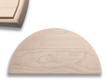 Half Circle Cherry Plaque, Unfinished, Blank, 0.25 Stepped Round Over