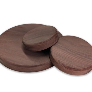 Round Display Base, Santos Mahogany, 7/8 in thick, 1/4 in round edge (unfinished)