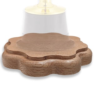 Solid Red Oak Trophy Display Base - The Octagon Edition with Satin Clear Coat