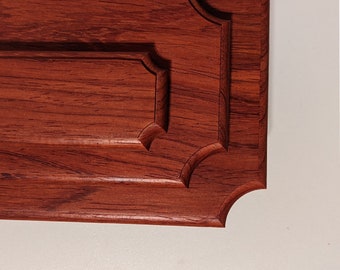 Solid Padauk Wood Plaque: Red Rectangle Mounting Display