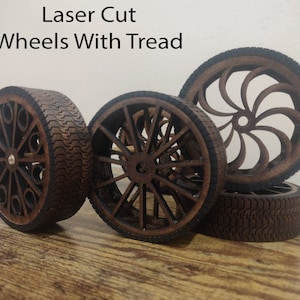 3 inch wheels with tread, Laser cet wheel tread, Wooden wheels, Wagon wheels, car wheels, Canon, wheels