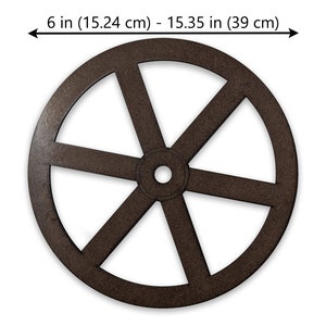 Large 6 spoke Decorative Wheel (set of 2), Wheel decoration, Paintable