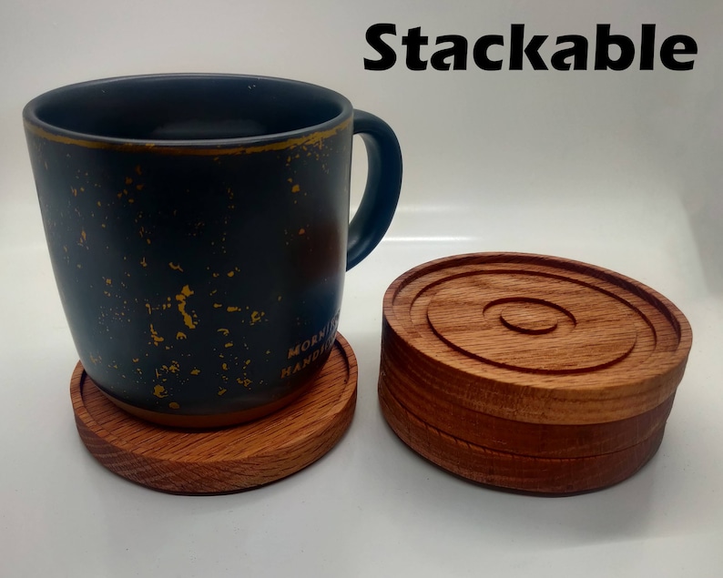 Stackable Coasters Oak Coaster Set: Modern Minimalist Design With Bottle Opener - Etsy