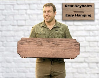 Large Blank Hardwood Plaque, Keyhole hangers, Wooden Plaque