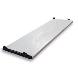 White Hardwood Keyboard Tray with wood Grain Pattern, Wooden Keyboard Tray, Keyboard Slide