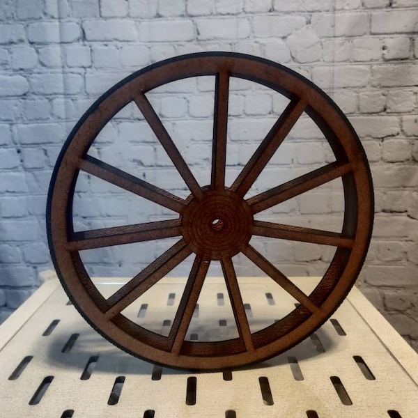 10 inch laser cut wheels, wagon wheels, canon wheels, bike wheels, motorcycle wheels, mechanical wheels