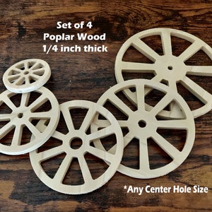 Wheels all sizes (Poplar), wagon wheels, craft wheels, wooden wheels, solid wood wheels, stainable wheels, hardwood wheels