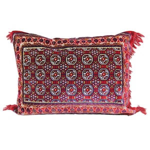 Khoja Roshnai RED Large Pillow Case Kilim Cushions, Authentic Pillow Covers, Ethnic Bohemian Oriental Home Decor Velvet