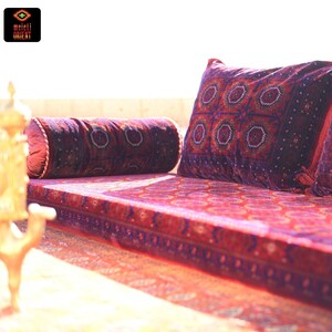 AFGHAN Bukhara Oriental Seating Majlis Toshak Bukhara Silky Velvet Indoor / outdoor Hookah lounge Home 4pcs image 7