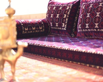 BALUCH Diamond Oriental Seating - Majlis - Toshak - Bukhara - Silky Velvet Indoor / outdoor - Hookah lounge - Home 6pcs