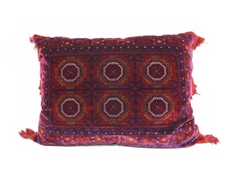 Afghan Bukhara Large Pillow Case Kilim Cushions, Authentic Pillow Covers, Ethnic Bohemian Oriental Home Decor Velvet