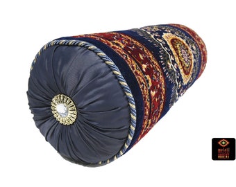 Afghan Royal BLUE Arm-Recliner Pillow Arm-Rest Kilim Cushions, Authentic Pillow Covers, Ethnic Bohemian Oriental Home Decor Velvet