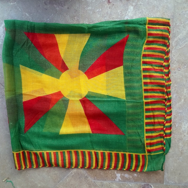 Rot-Grün-Gelb Rojava SCHAL KURDISCHE Schals Shemagh Keffiyeh Senegal Mali Afrika Polyester